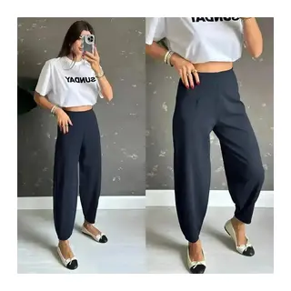 Kadın Krep Kumaş Balon Pantolon