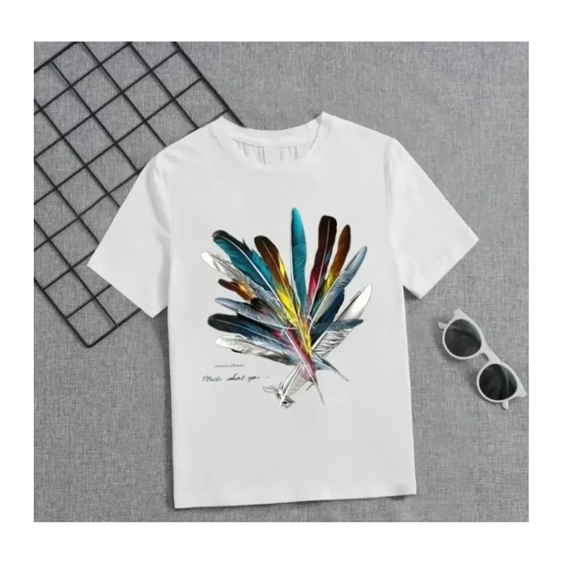 Kız Çocuk Baskılı T-Shirt - Beyaz