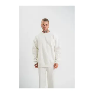 Uzun Kol Bisiklet Yaka Basic SweatShirt - Beyaz