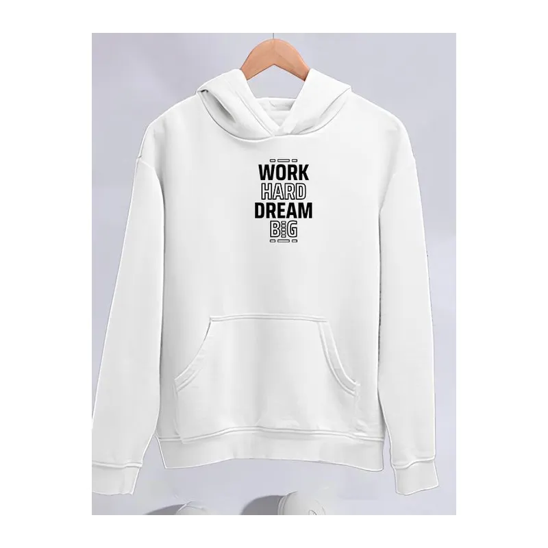 Kışlık Üç İplik Kapşonlu SweatShirt - Beyaz