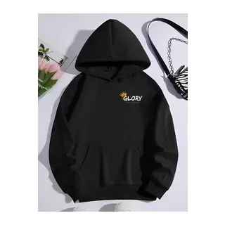 Kışlık Üç İplik Kapşonlu SweatShirt - Siyah