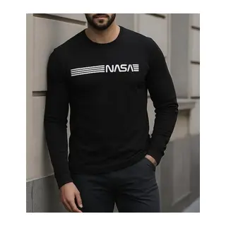 Erkek Uzun Kollu Bisiklet Yaka Viskon Sweat