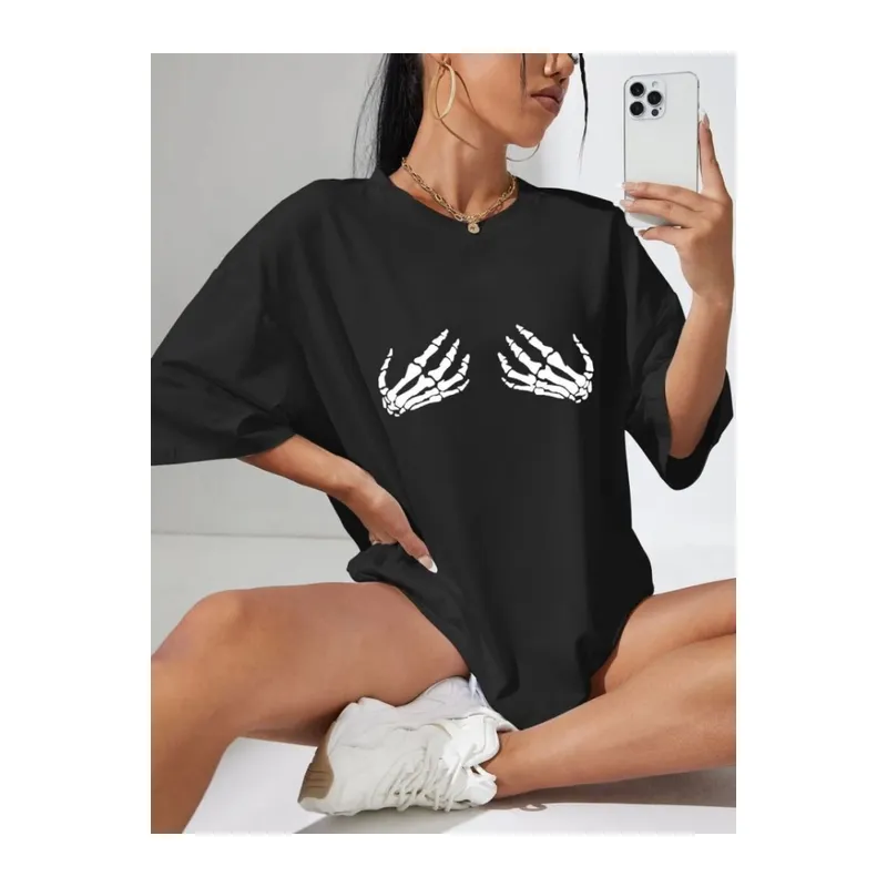 Baskılı T-shirt - Siyah