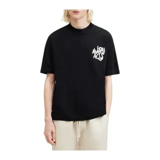 Erkek Baskılı Oversize T-shirt - Siyah