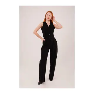 Premium Model Oturtmalı Siyah Pantolon