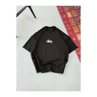 Erkek Baskılı Oversize T-shirt - Siyah