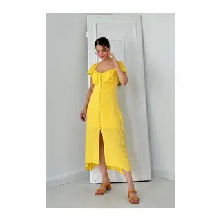 Sarı Prenses Yaka Elbise