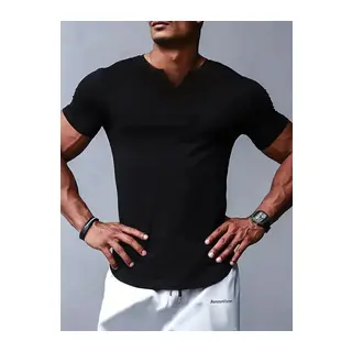 Erkek Kısa Kollu V Yaka Süprem T-shirt