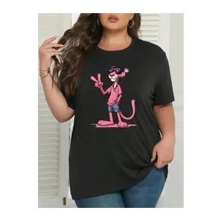 Baskılı Oversize Bisiklet Yaka T-shirt - Beyaz