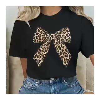 Baskılı Oversize Bisiklet Yaka T-shirt - Siyah