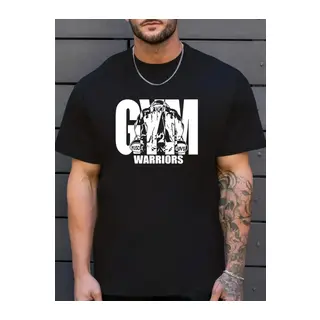 Sporda Günlük Hayata Giyilebilir GYM Baskılı Oversize Bisiklet Yaka Erkek T-shirt - Siyah