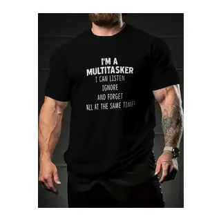 Baskılı Oversize Bisiklet Yaka T-shirt - Siyah