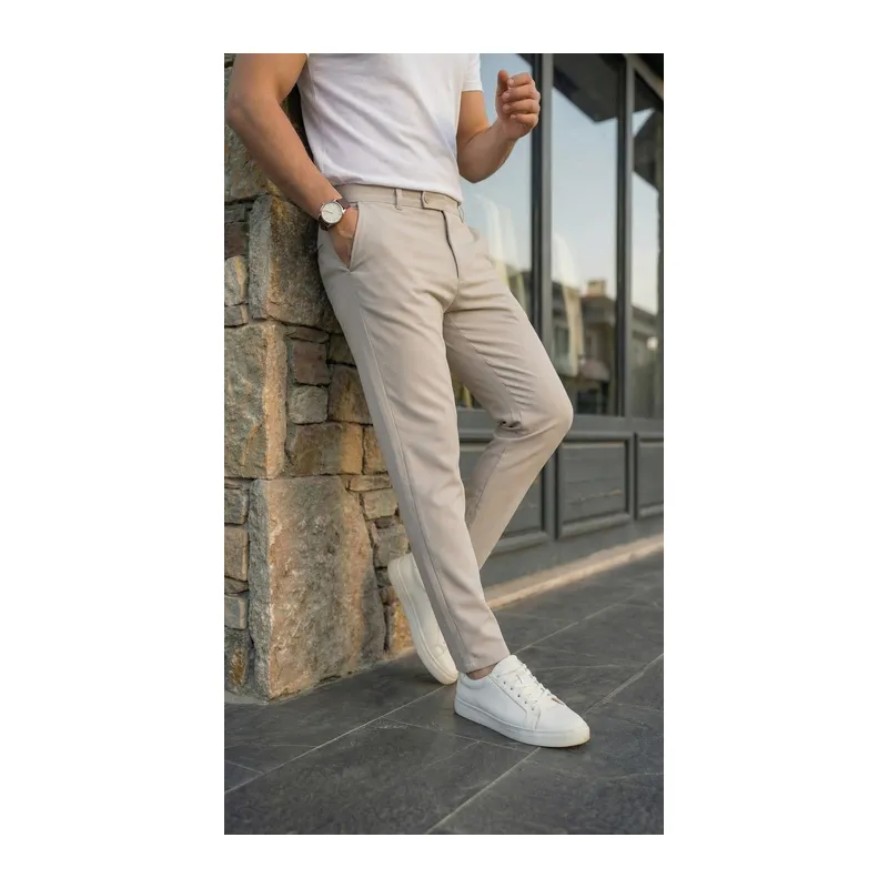 Erkek Slim Fit Dilli Kumaş Pantolon