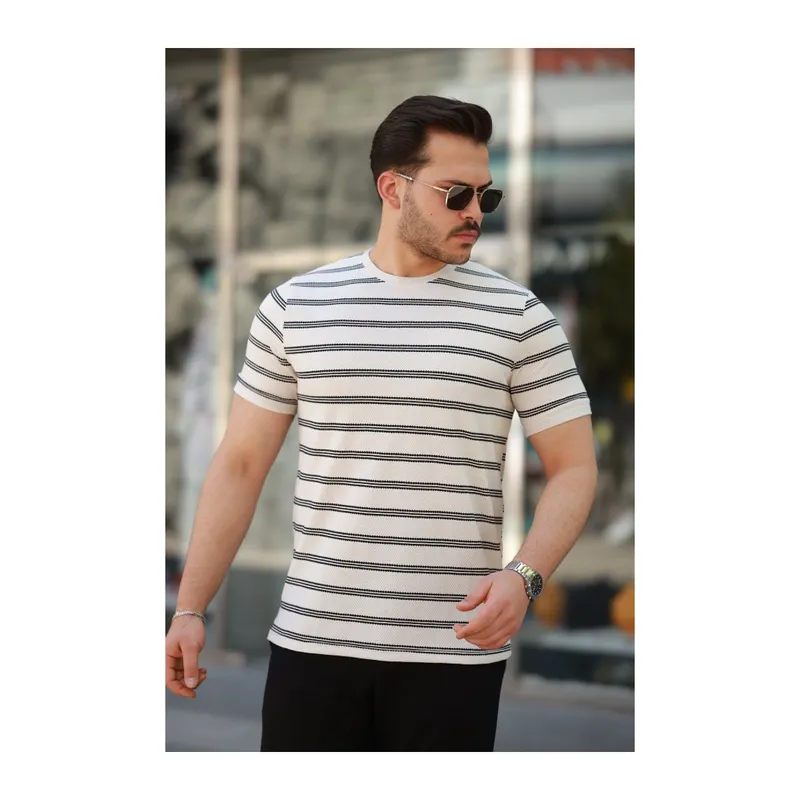 Erkek çizgili Kısa Kollu T-shirt
