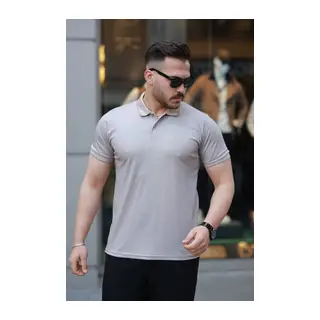 Erkek Yakalı Kagi Kumaş Kısa Kollu T-shirt