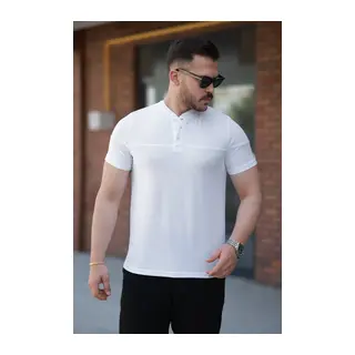 Erkek Hakim Yakalı Kısa Kollu Pamuklu T-shirt