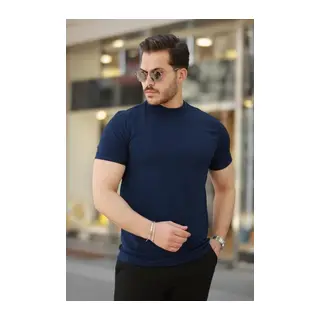 Erkek Yarım Balıkçı Yaka Kısa Kollu T-shirt