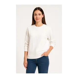 Üç İplik Düz Bisiklet Yaka SweatShirt - Beyaz