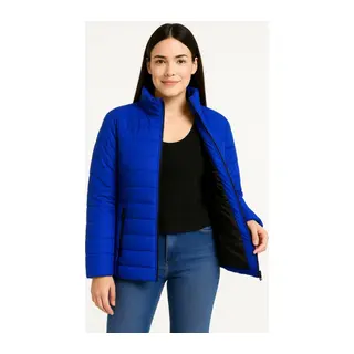 Bomber Mont Ceket – Su İtici Kumaş, Kapitone Astarlı, Fermuarlı, Kışlık - Saks Mavisi