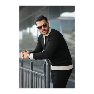 Erkek Kol Ve Yaka Detaylı Uzun Kollu Triko