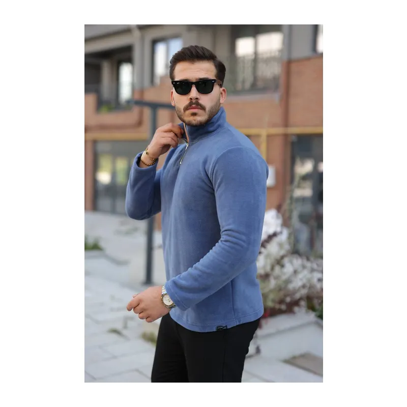 Erkek Zip Yaka Beli Lastikli Polar