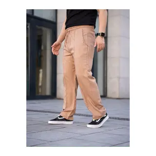 Erkek Keten Cepli Çıma Dikişli Jogger Buggy Pantalon Rahat Kalıp - Kahverengi