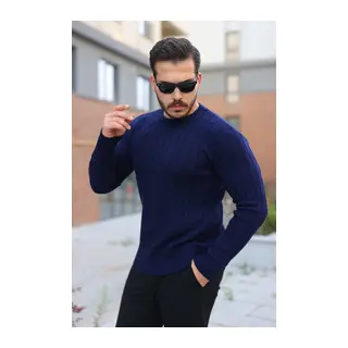 Erkek örgü Desen Bisiklet Yaka Kazak
