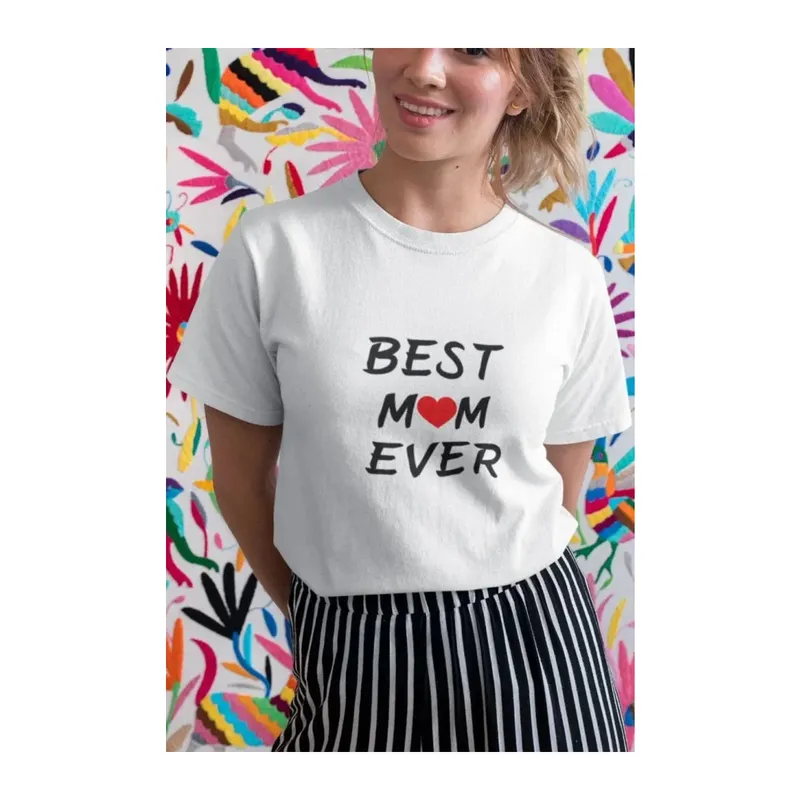 Unisex Bisiklet Yaka Baskılı Oversize T-Shirt - Beyaz