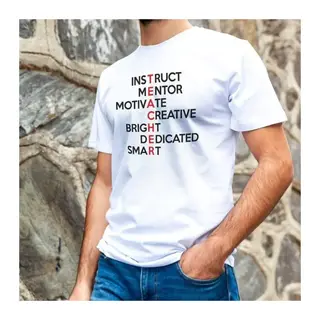 Unisex Bisiklet Yaka Baskılı Oversize T-Shirt - Beyaz