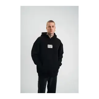 Unisex Kapşonlu Uzun Kol Patchli Nakışlı SweatShirt - Siyah