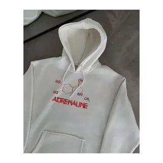Kışlık Uzun Kol Kapüşonlu SweatShirt - Beyaz