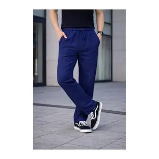 Erkek Keten Cepli Çıma Dikişli Jogger Buggy Pantalon Rahat Kalıp - Lacivert