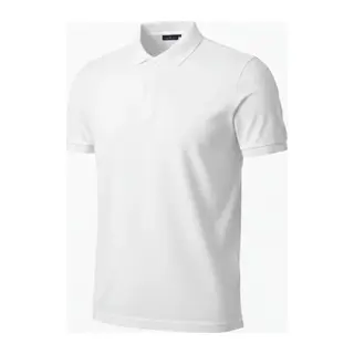 Erkek Pike Kumaş Düğmeli Yaka Regular Fit Günlük Kısa Kol Tişört T-shirt - Beyaz
