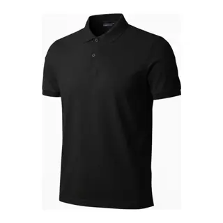 Erkek Pike Kumaş Düğmeli Yaka Regular Fit Günlük Kısa Kol Tişört T-shirt - Siyah