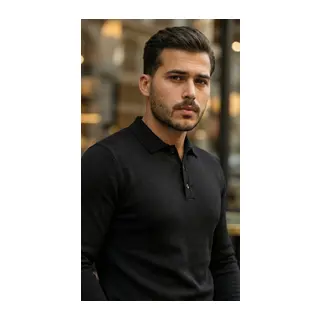 Erkek Düğme Yakalı Triko