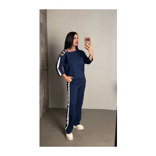 Kadın Uzun Kollu Kolu Tül Yanları şerit Detay Modal Ikili Takım