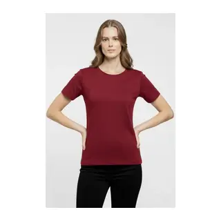 T-Shirt Bisiklet Yaka Slim Fit Likralı Tişört Günlük Basic Body - Bordo