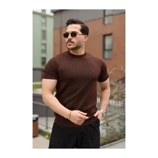 Erkek Fitilli Bisiklet Yaka Triko Tişört