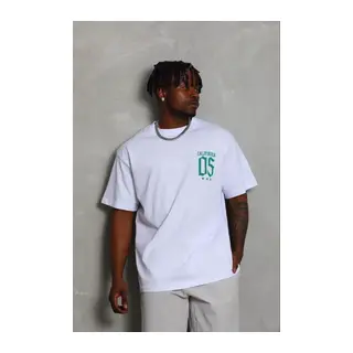 Erkek Baskılı T-Shirt Kısa Kol Bisiklet Yaka Regular Fit Rahat Kalıp Günlük Tişört - Beyaz