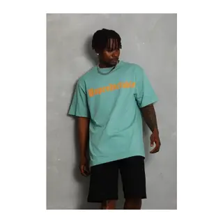 Erkek Baskılı T-Shirt Kısa Kol Bisiklet Yaka Regular Fit Rahat Kalıp Günlük Tişört - Mint Yeşili