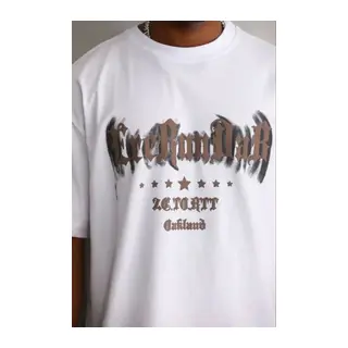 Erkek Baskılı T-Shirt Kısa Kol Bisiklet Yaka Regular Fit Rahat Kalıp Günlük Tişört - Beyaz