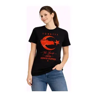TÜRKİYE Ay Yıldız 2026 Dünya Kupasi Taraftar Forma T-Shirt - Siyah