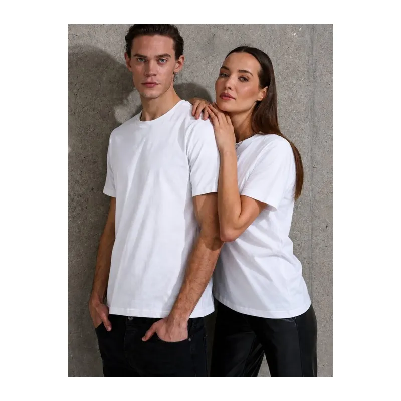 Unisex Kısa Kollu Bisiklet Yaka Basic Viskon Bluz