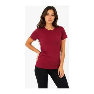 Basic Tişört Bisiklet Yaka Kısa Kol Günlük Yazlık Slim Fit T-Shirt - Bordo