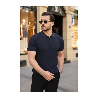 Erkek Düğmeli Yaka Kısa Kollu Triko Tişört