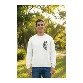 Sevgililer Günü Baskılı Oversize Bisiklet Yaka Sweatshirt - Beyaz