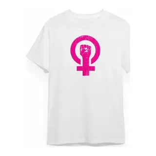 8 Mart Dünya Kadınlar Günü Baskılı Oversize Bisiklet Yaka T-shirt - Beyaz