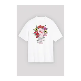 8 Mart Dünya Kadınlar Günü Baskılı Oversize Bisiklet Yaka T-shirt - Beyaz