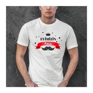 Babalar Günü Hediye Baba Temalı Baskılı Oversize Bisiklet Yaka T-shirt - Beyaz