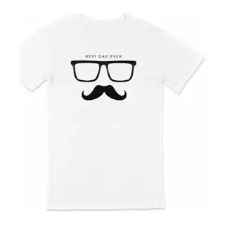 Babalar Günü Hediye Baba Temalı Baskılı Oversize Bisiklet Yaka T-shirt - Beyaz